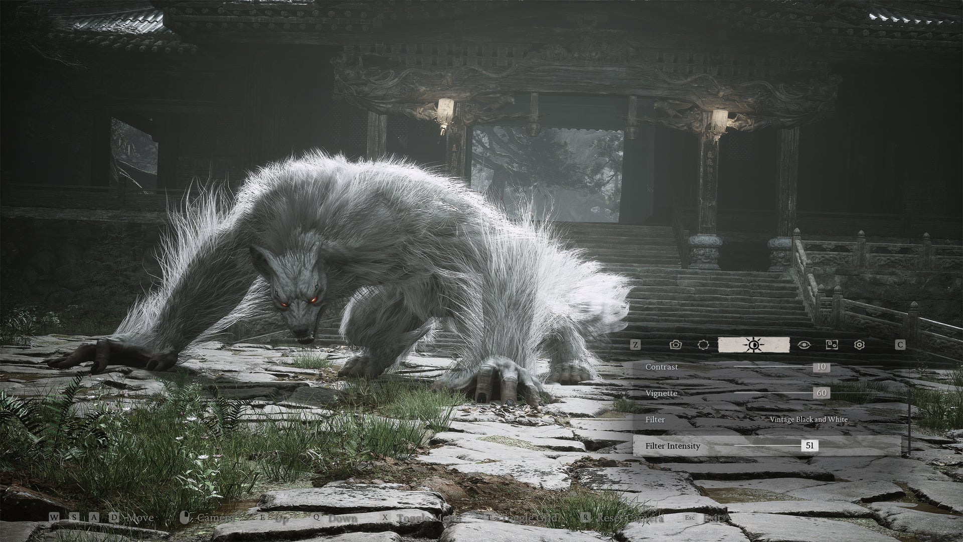 Black Myth Wukong’s photo mode menu, aimed at a boss. - 3