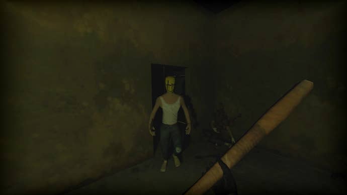 Attacking a masked antheral with a bat successful FPS Pigface.