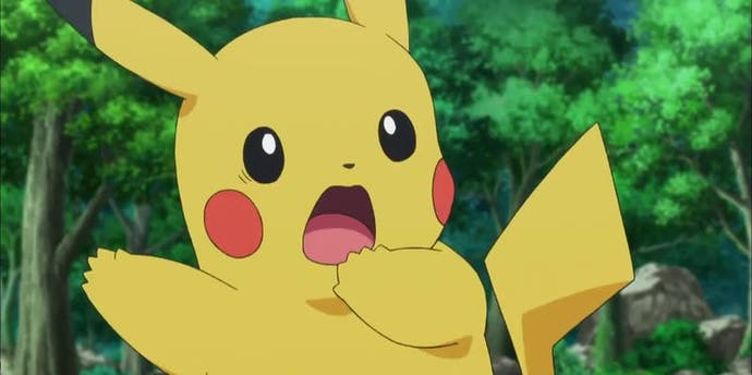 Pikachu with a frightened expression