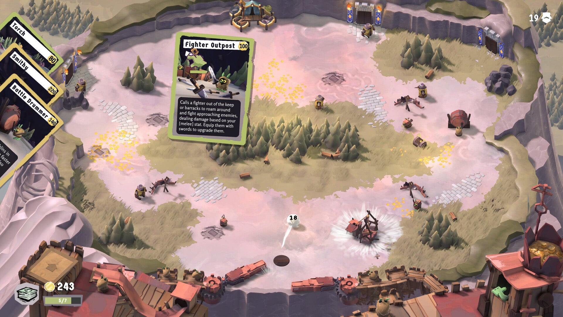 A medieval fantasy pinball game with goblins, knights, and various structures all on a pinball field in PinKeep. - 1