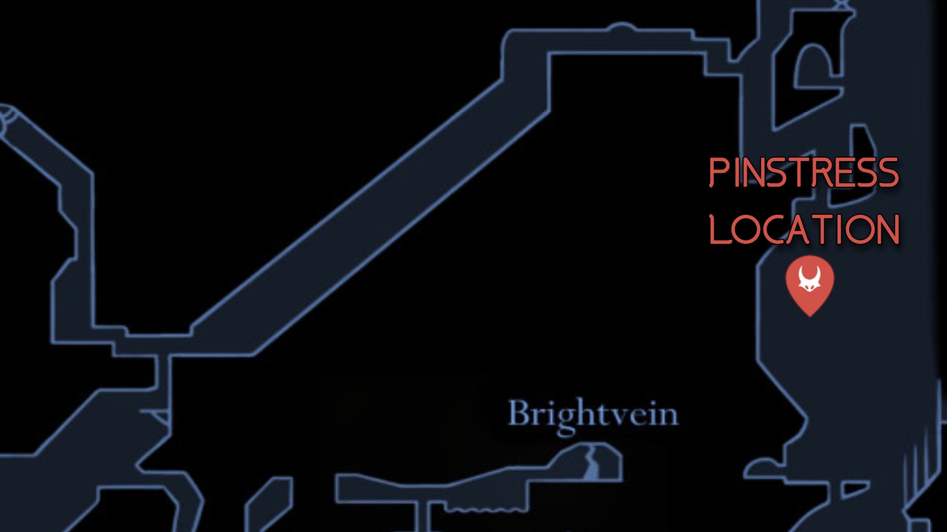 A map showing the location of Pinstress in Hollow Knight: Silksong. - 87