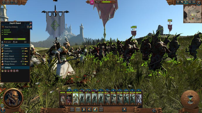 Pirates skirmish with elves in Total War Warhammer 3
