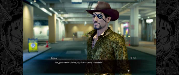 Majima in a cowboy hat.