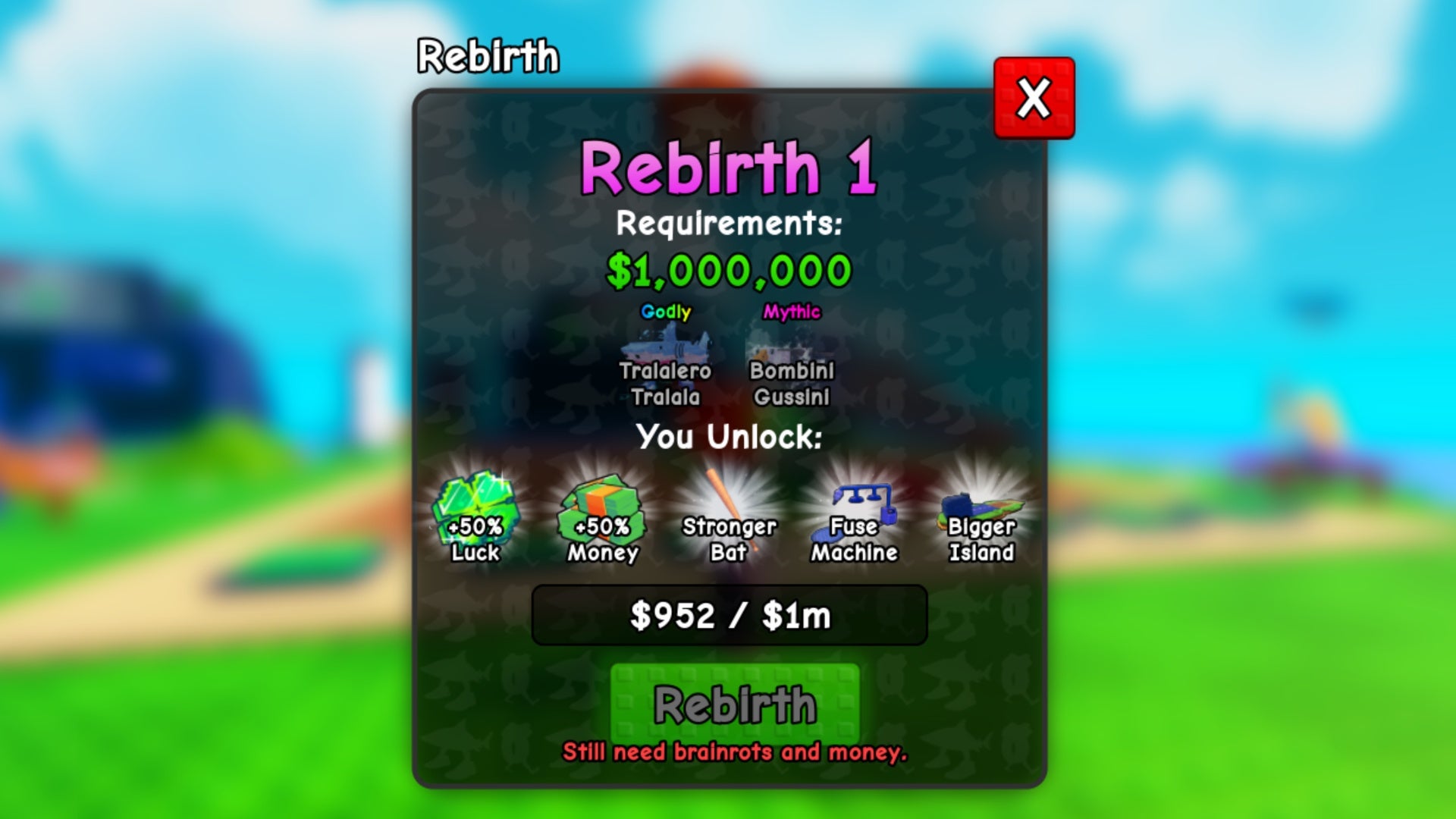 plants vs brainrots rebirth tier requirements tier one
