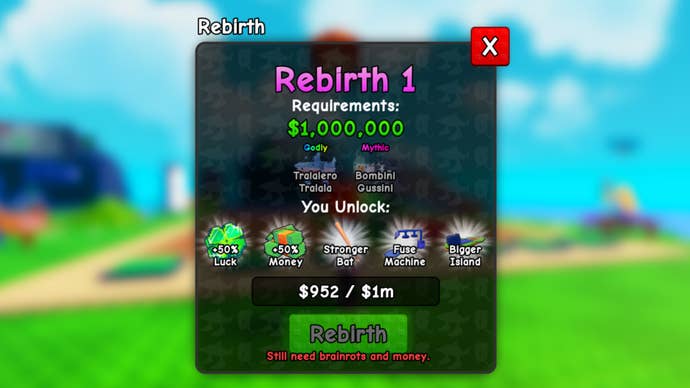 plants vs brainrots rebirth tier requirements tier one