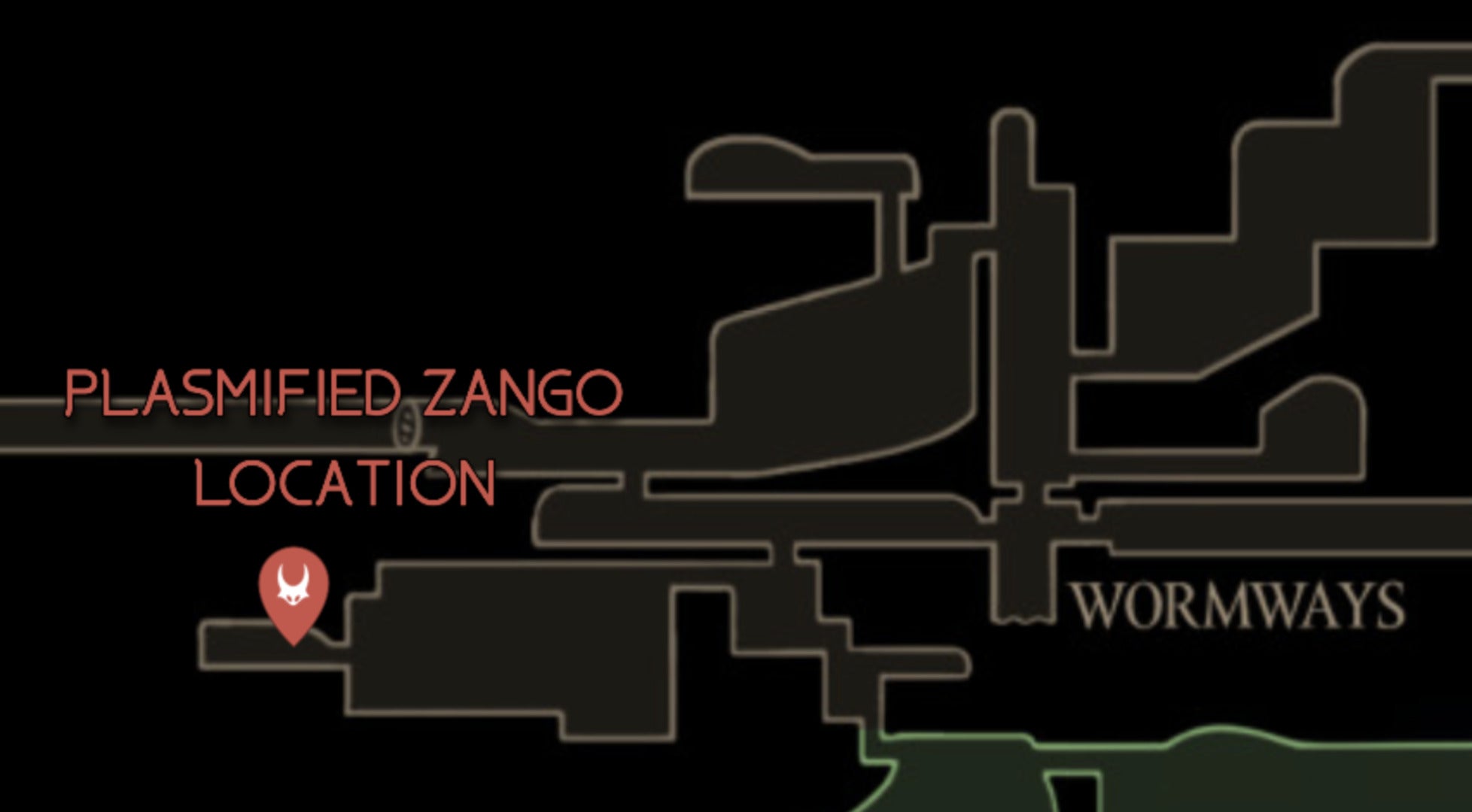 A map showing the location of Plasmified Zango in Hollow Knight: Silksong. - 76