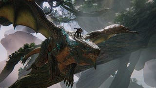 Scalebound image showing man riding on top of a dragon