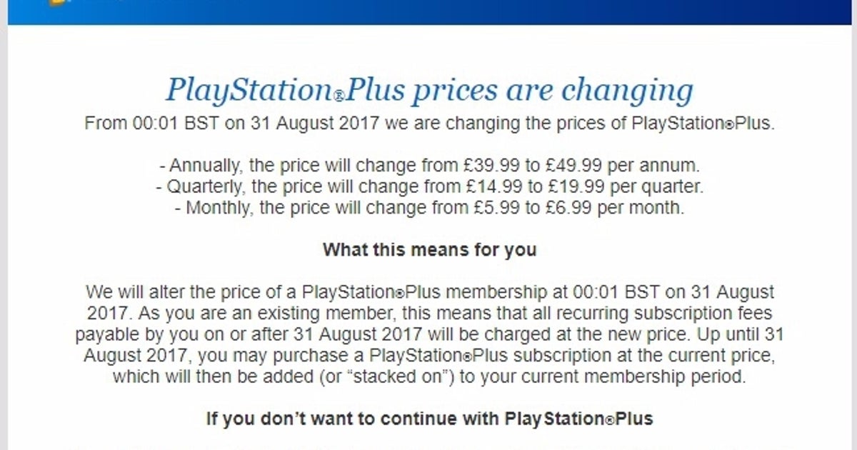 PlayStation Plus Price Hike Announced For Europe Eurogamer Playstation plus price hike announced for europe eurogamer
