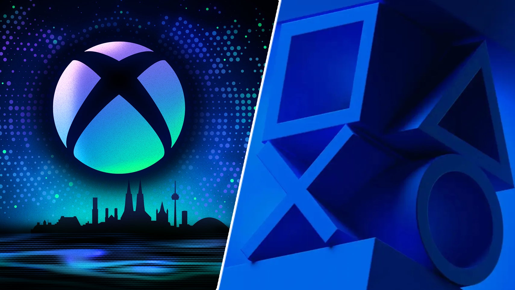 The Xbox logo opposite the PlayStation logo. - 1