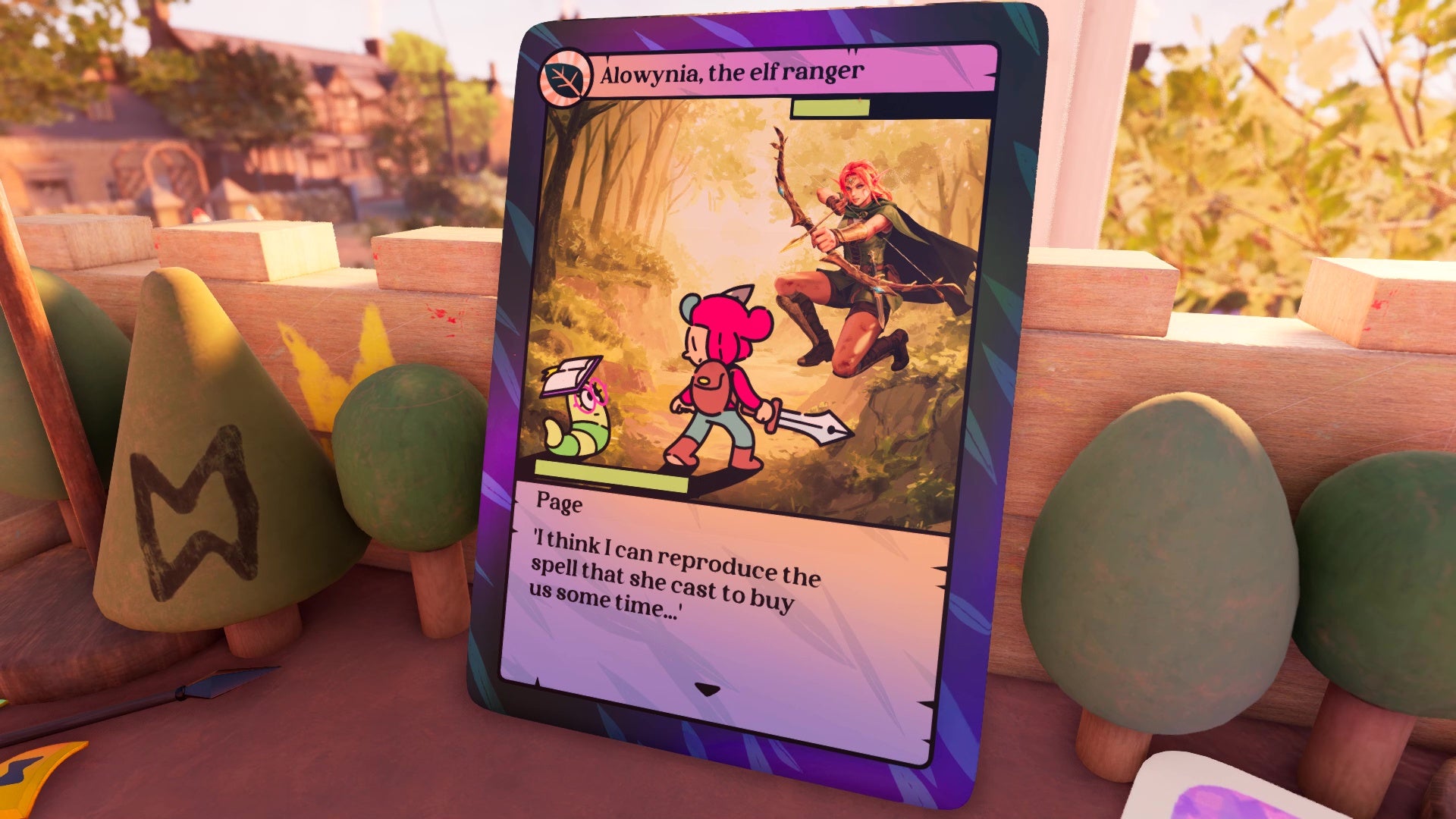 Fighting an elven archer inside her own trading card domain in The Plucky Squire. - 7