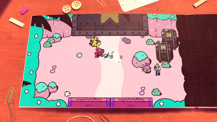 Fighting some baddies in The Plucky Squire.