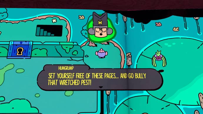 Humgrump portals a goblin into the 3D realm in The Plucky Squire.