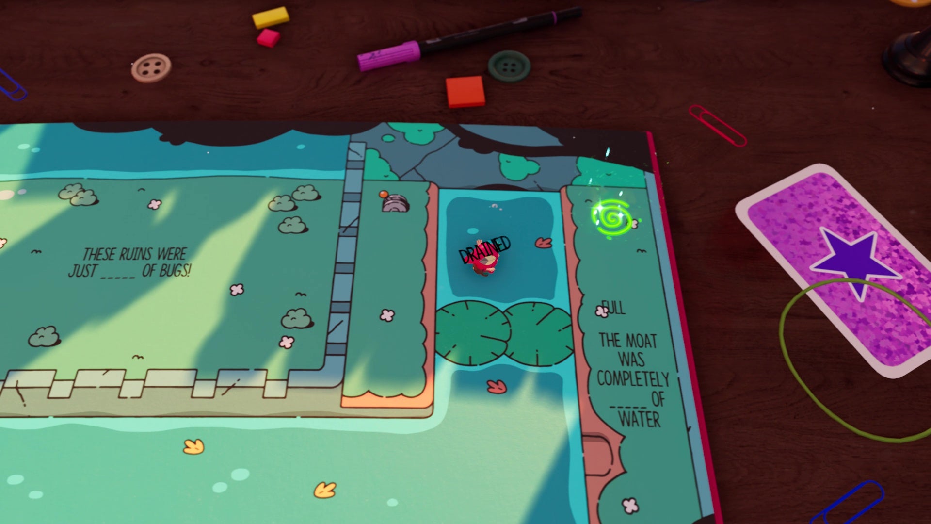 Grabbing a word from the 3D realm and transitioning it into the 2D realm in The Plucky Squire. - 8