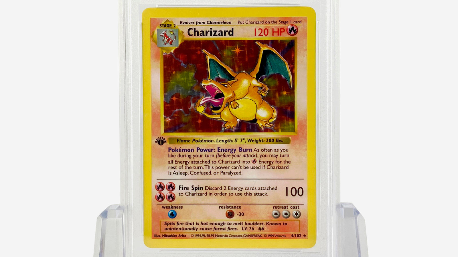 1999 shiny Charizard Pok mon card sells for record 169 000