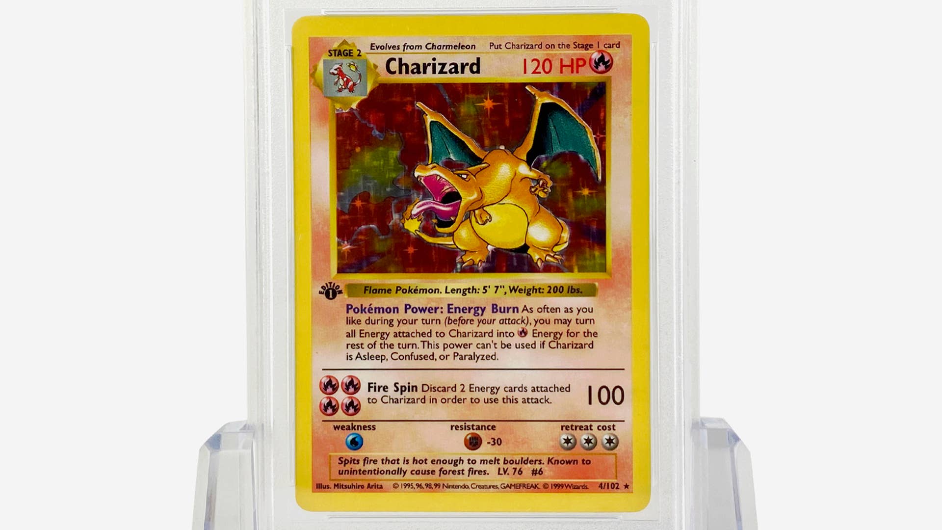 Carte Pokémon Charizard brillant - Exemple de collection