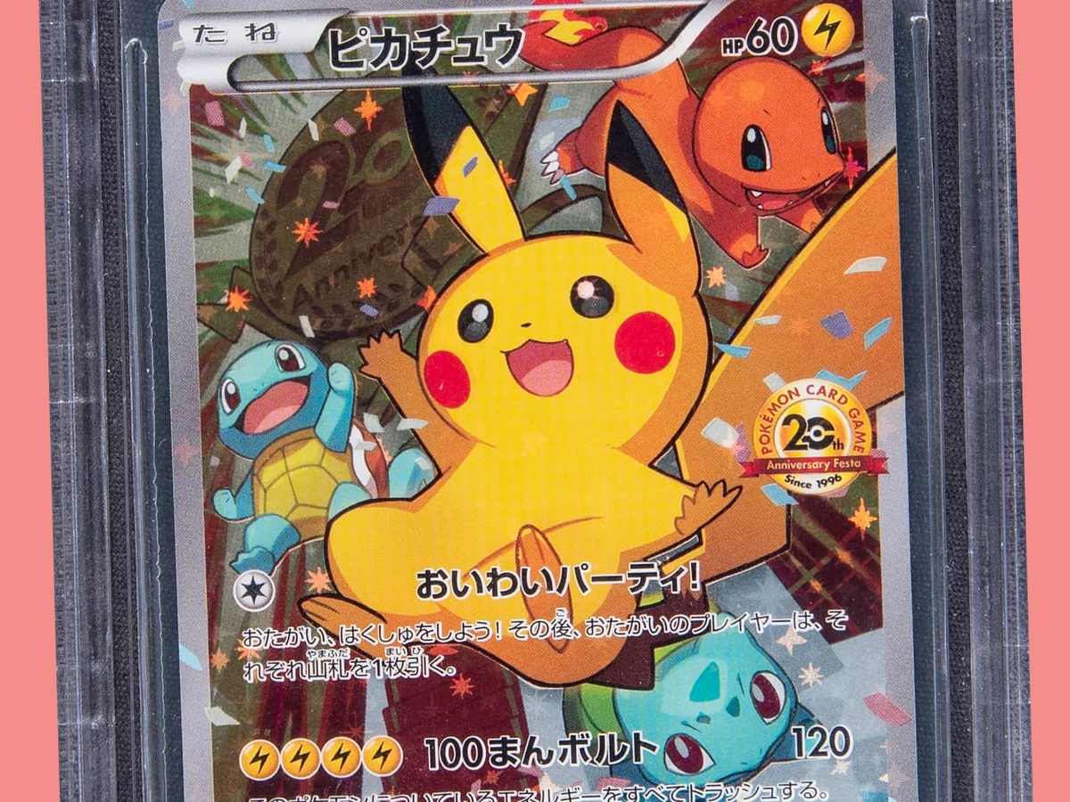 Pokémon anniversary promo card starring Pikachu and Gen 1 Pokémon anniversary promo card starring Pikachu and Gen 1