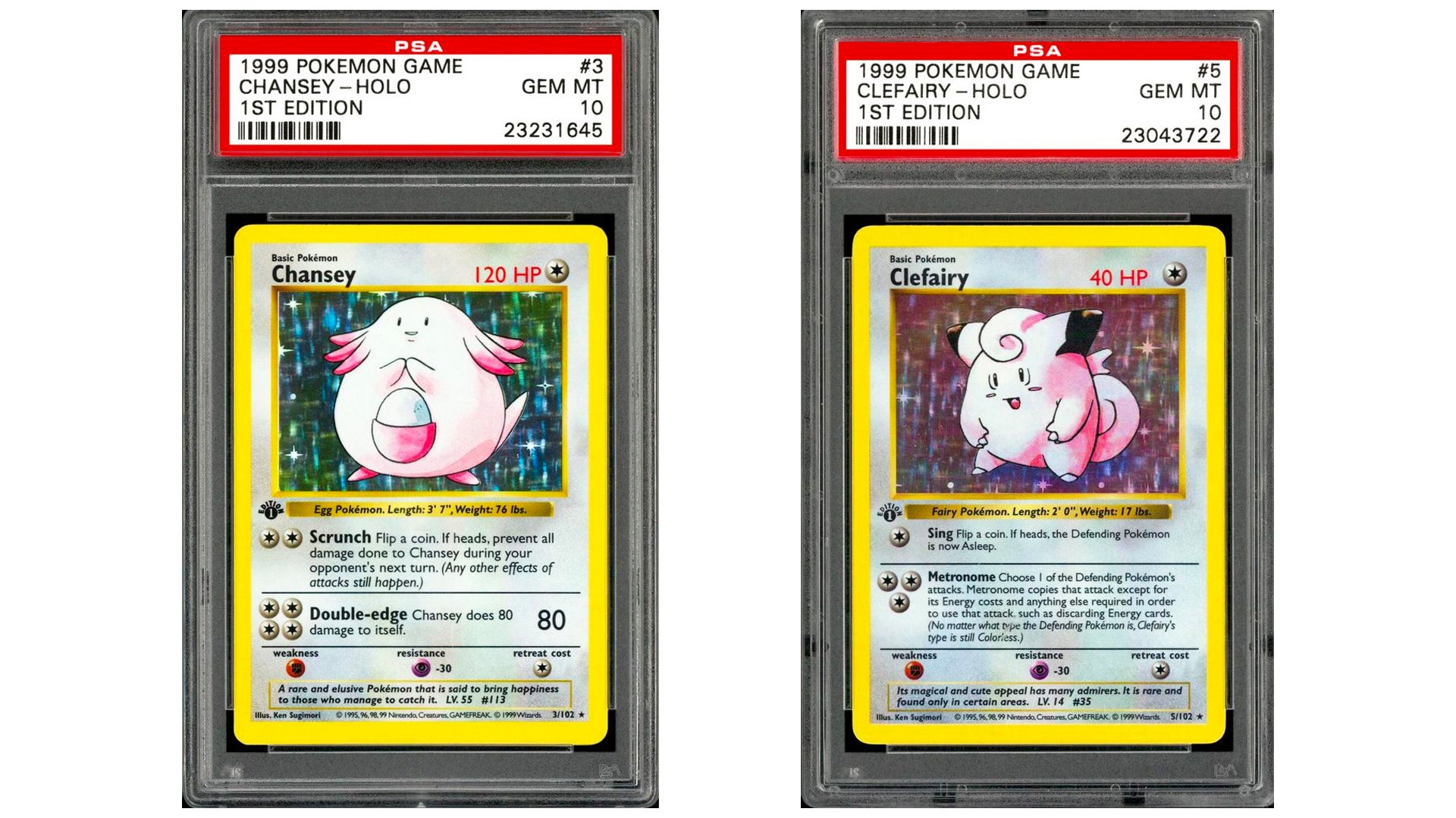 Instant Pokémon PSA Slab offers Collection Chansey, Clefairy, Clefable 6’s