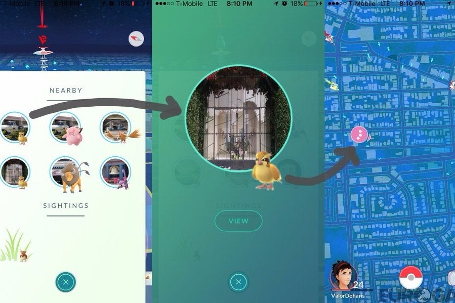 Pokémon Go - zo gebruik je Sightings en Nearby trackers