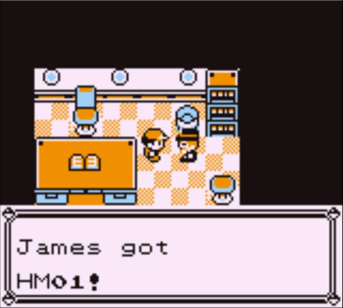 Red receiving HM 01 Cut in Pokemon Red.