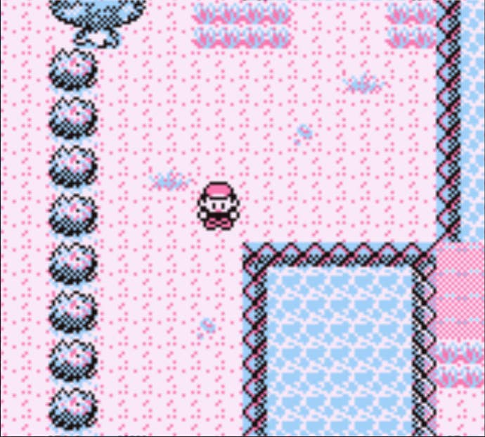 Red walking through the last area of the Safari Zone towards the Surf HM in Pokemon Red.