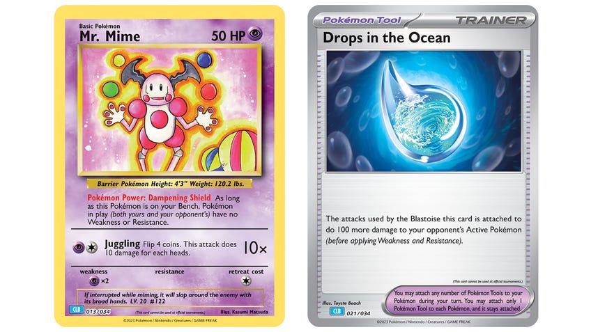 Cards from the Pokémon TCG Classic set.