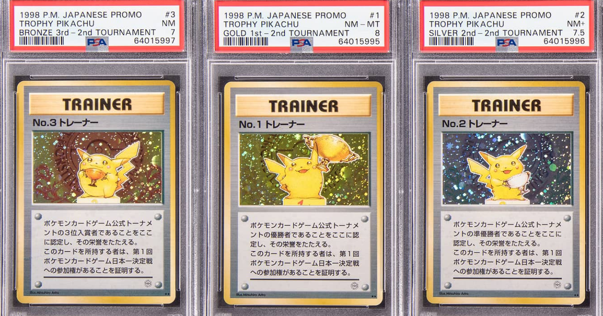 Rare Pikachu Trainer Cards, Trophy Pikachu Trainer Cards