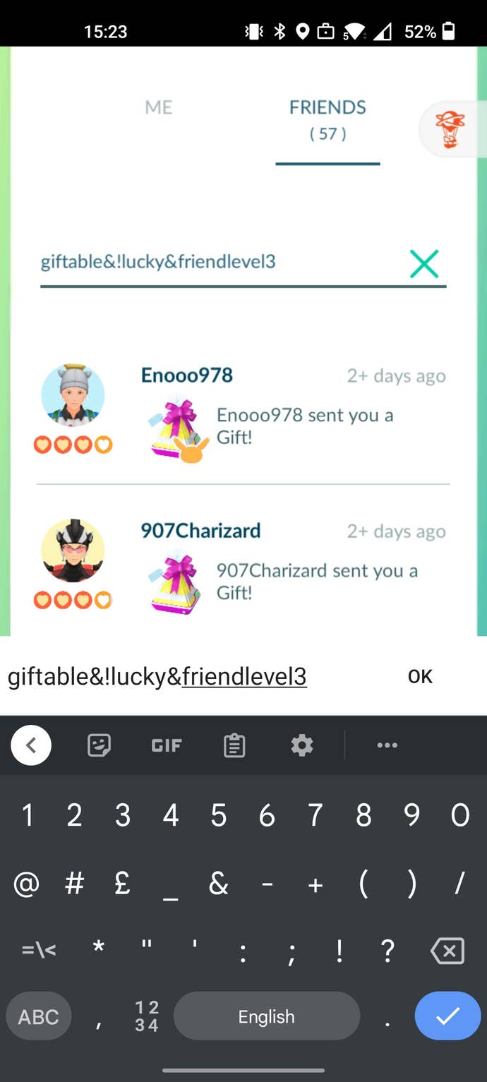 pokemon go friend list filtering