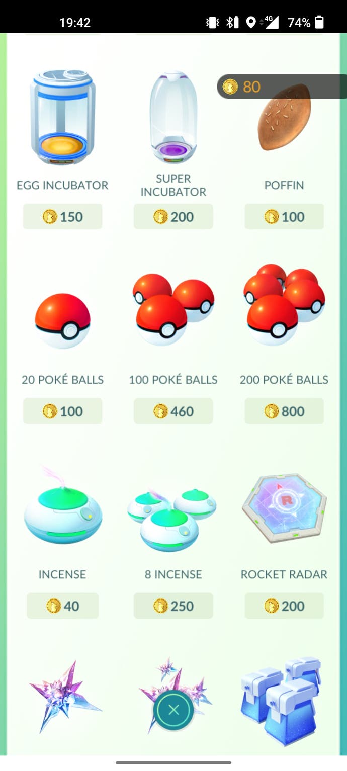 Pokémon Go Pokéballs in the store