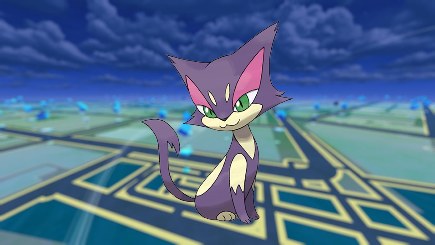 Pokemon Go Purrloin on a night background