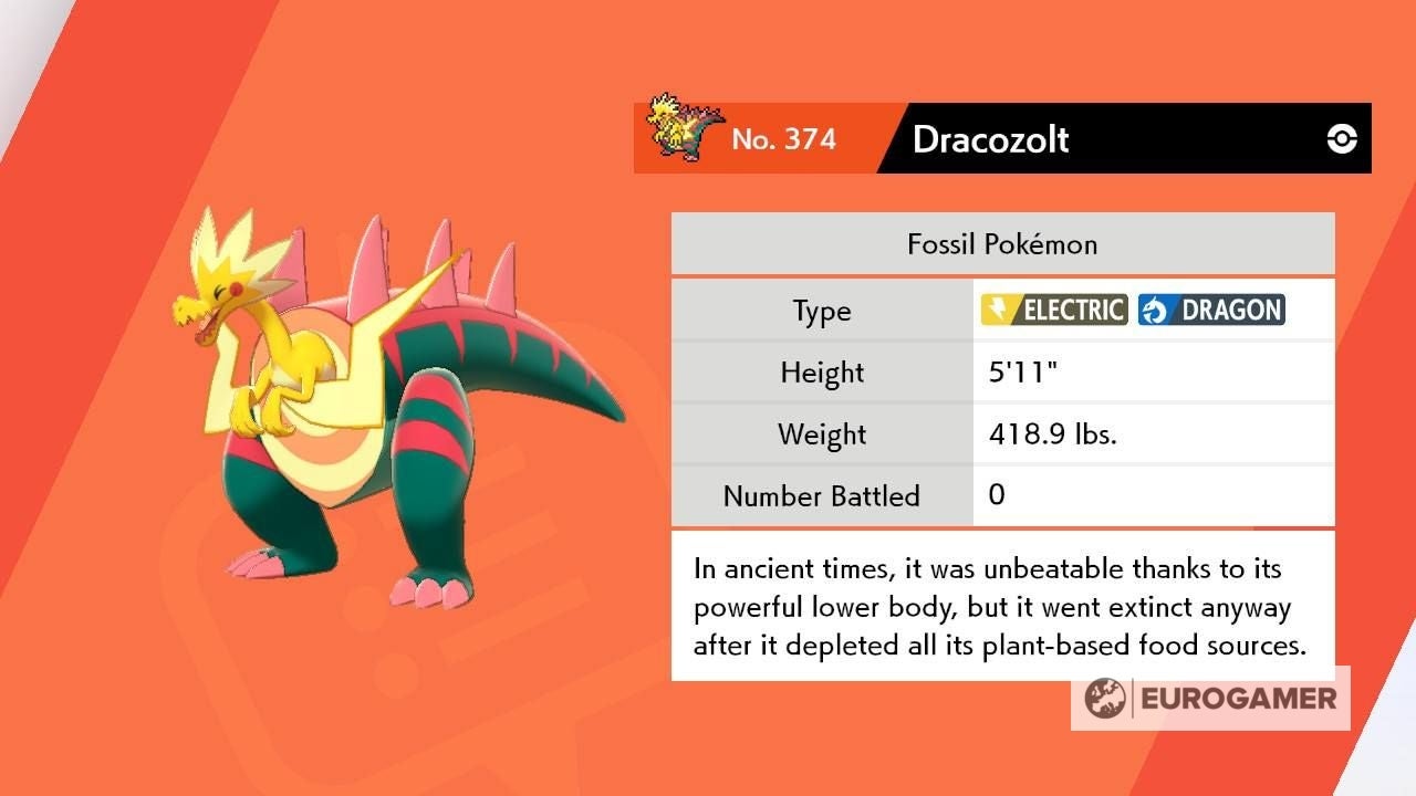 Velozolt Pokémon Sword and Shield Fossil Pokémon - Dracozolt, Arctozolt ...