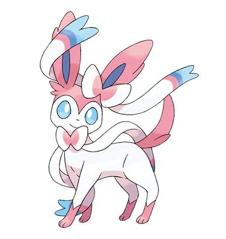 A pencil-style drawing of the Sylveon evolution of the Eevee creature from Pokémon.