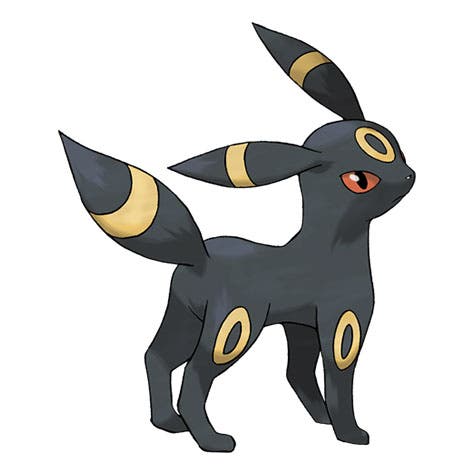 Artwork showing the Umbreon evolution of the Eevee creature from Pokémon.