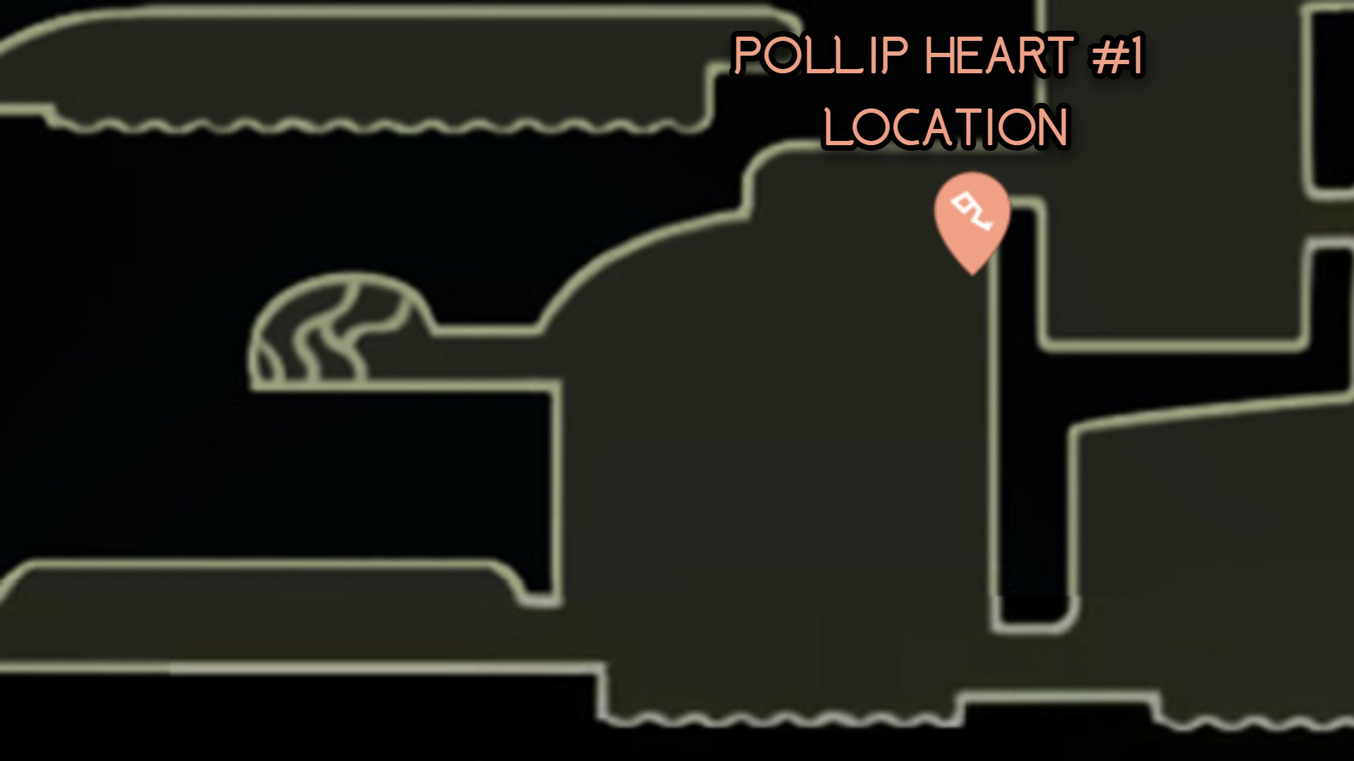 A map showing the location of Pollip Heart #1 in Hollow Knight: Silksong. - 5
