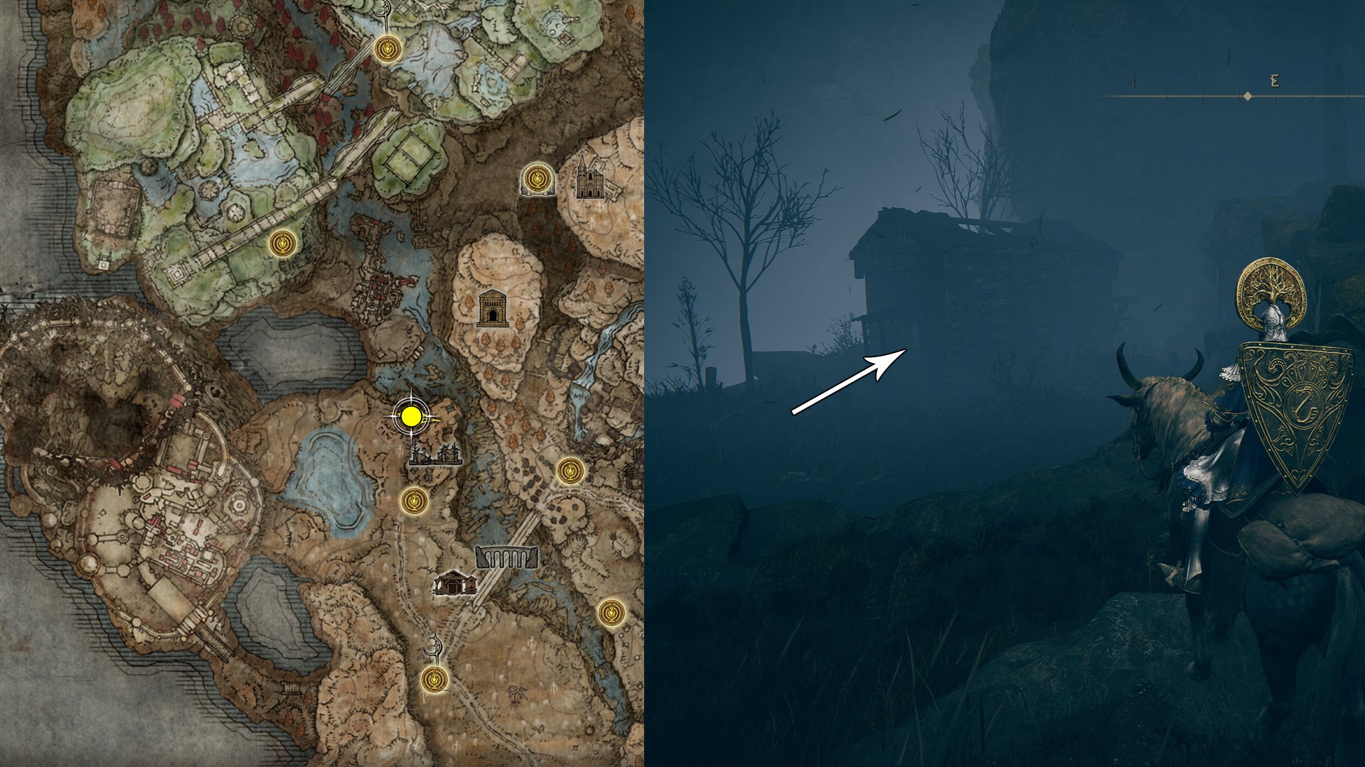 The location of Greater Potentate’s Cookbook [10] in Elden Ring.