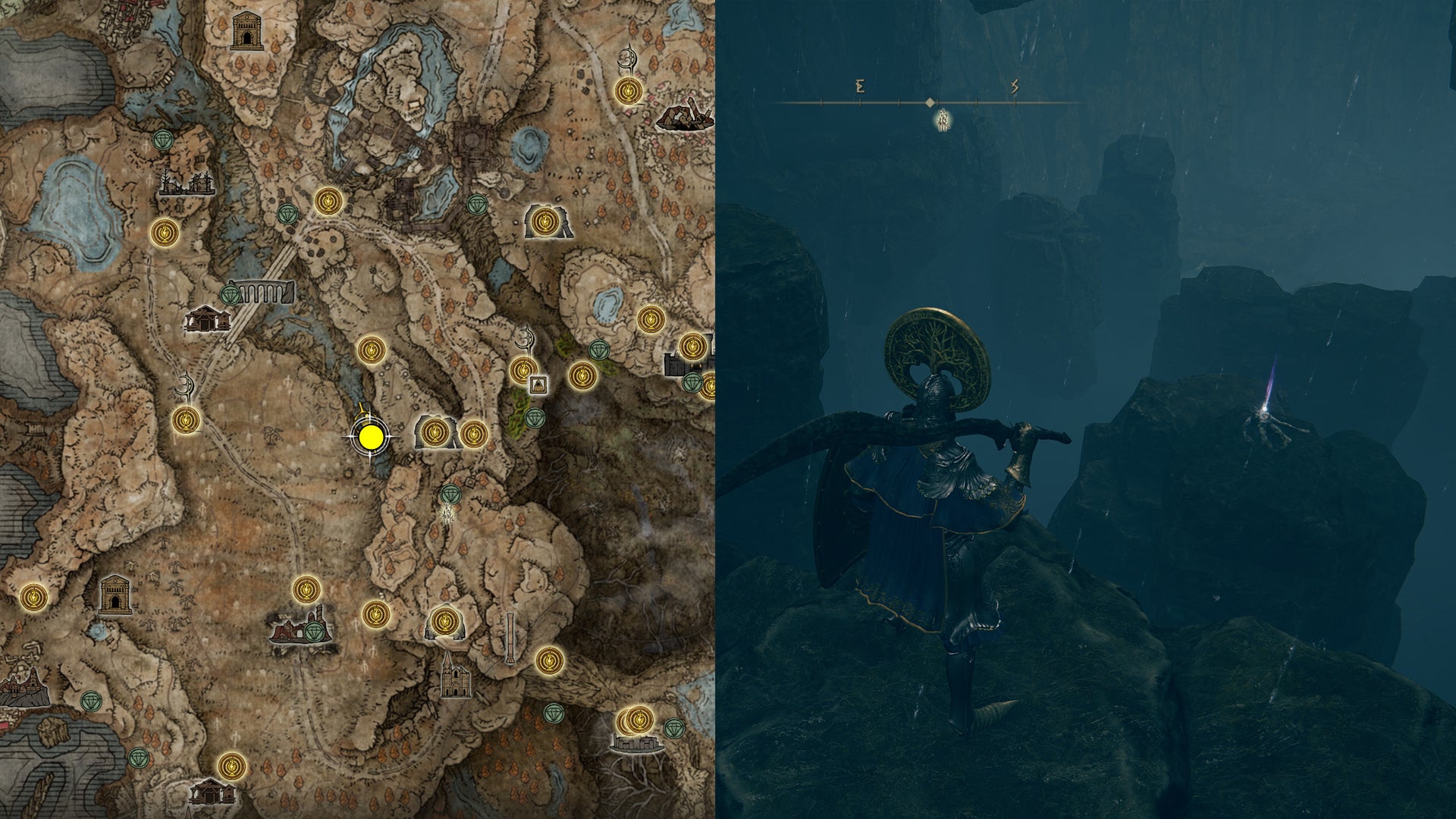 The location of Greater Potentate’s Cookbook [12] in Elden Ring.