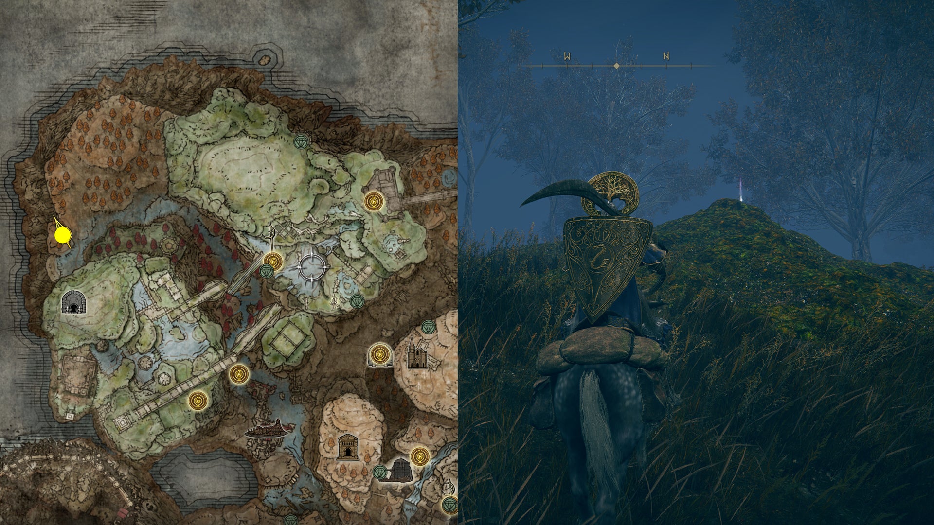 The location of Greater Potentate’s Cookbook [8] in Elden Ring.