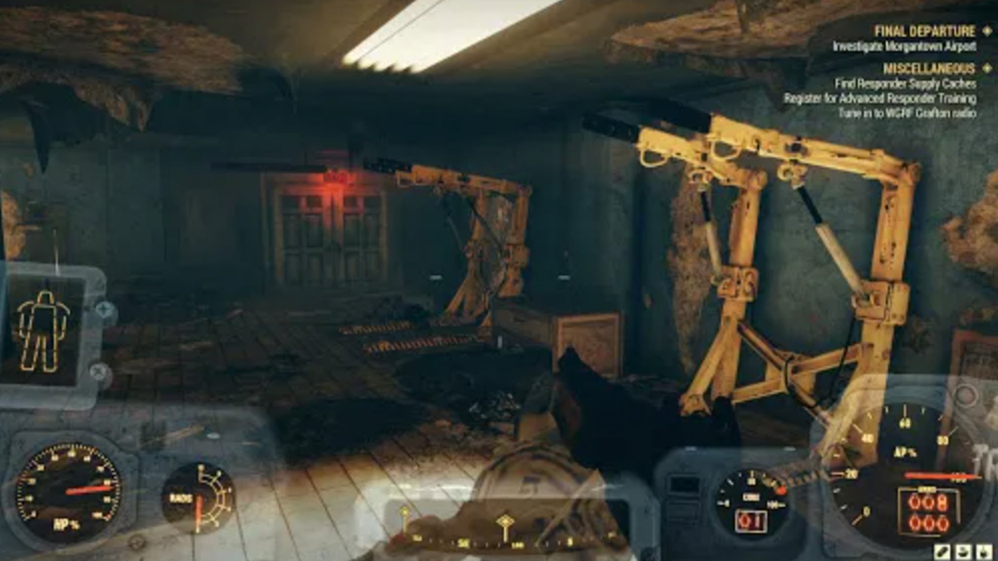 The location players can find a piece of Power Armor at Morgantown Airport in Fallout 76. - 7