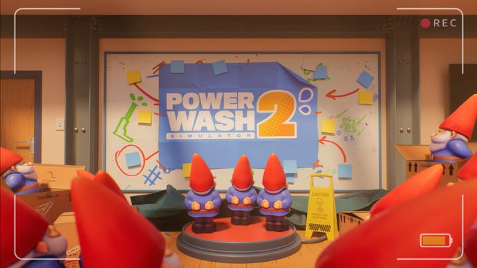 Gnomes unveil the logo for PowerWash Simulator 2.