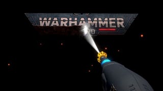 The Warhammer 40K logo being powerwashed in PowerWash Simulator.