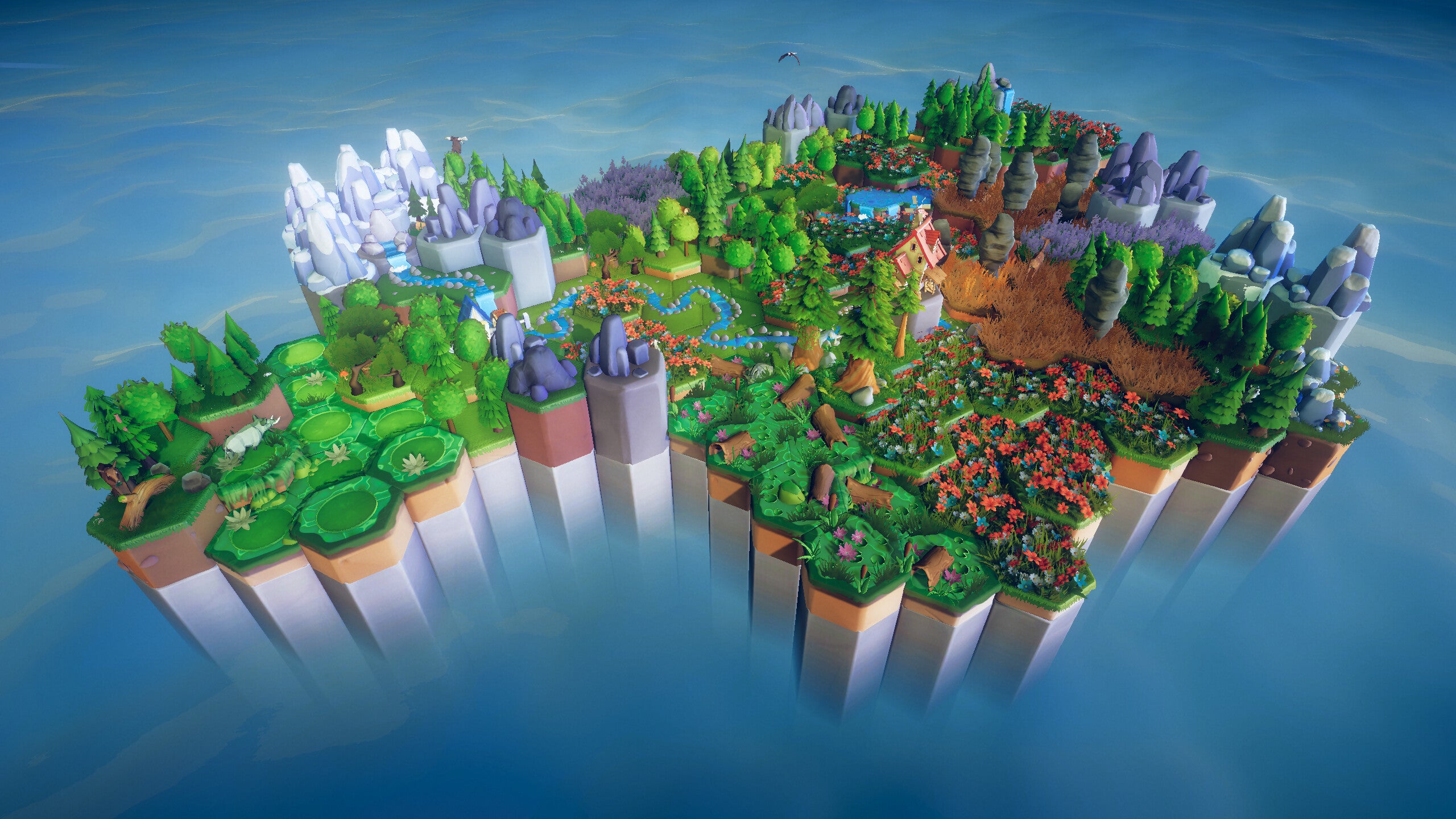 A hex map covered in lush greenery in Preserve.