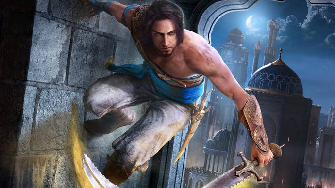 The prince wall-running in The Prince Of Persia: The Sands Of Time Remake’s key art.