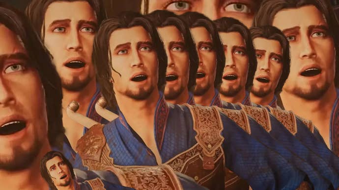 The prince from Prince Of Persia is duplicated a disturbing fig of times crossed the screen.