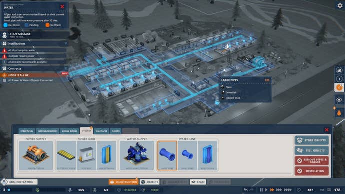 A map shows the underlying plumbing of a prison.