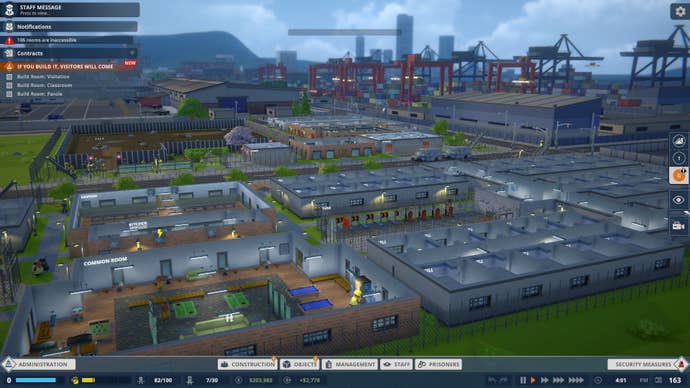 An aerial view of a large urban prison complex.