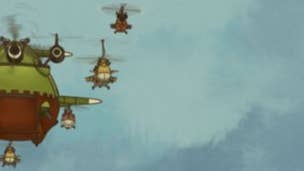 Professor Layton and the Azran Legacies screens show a chase involving airships