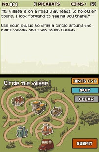 One of Professor Layton and the Curious Village's many puzzles is shown. - 22