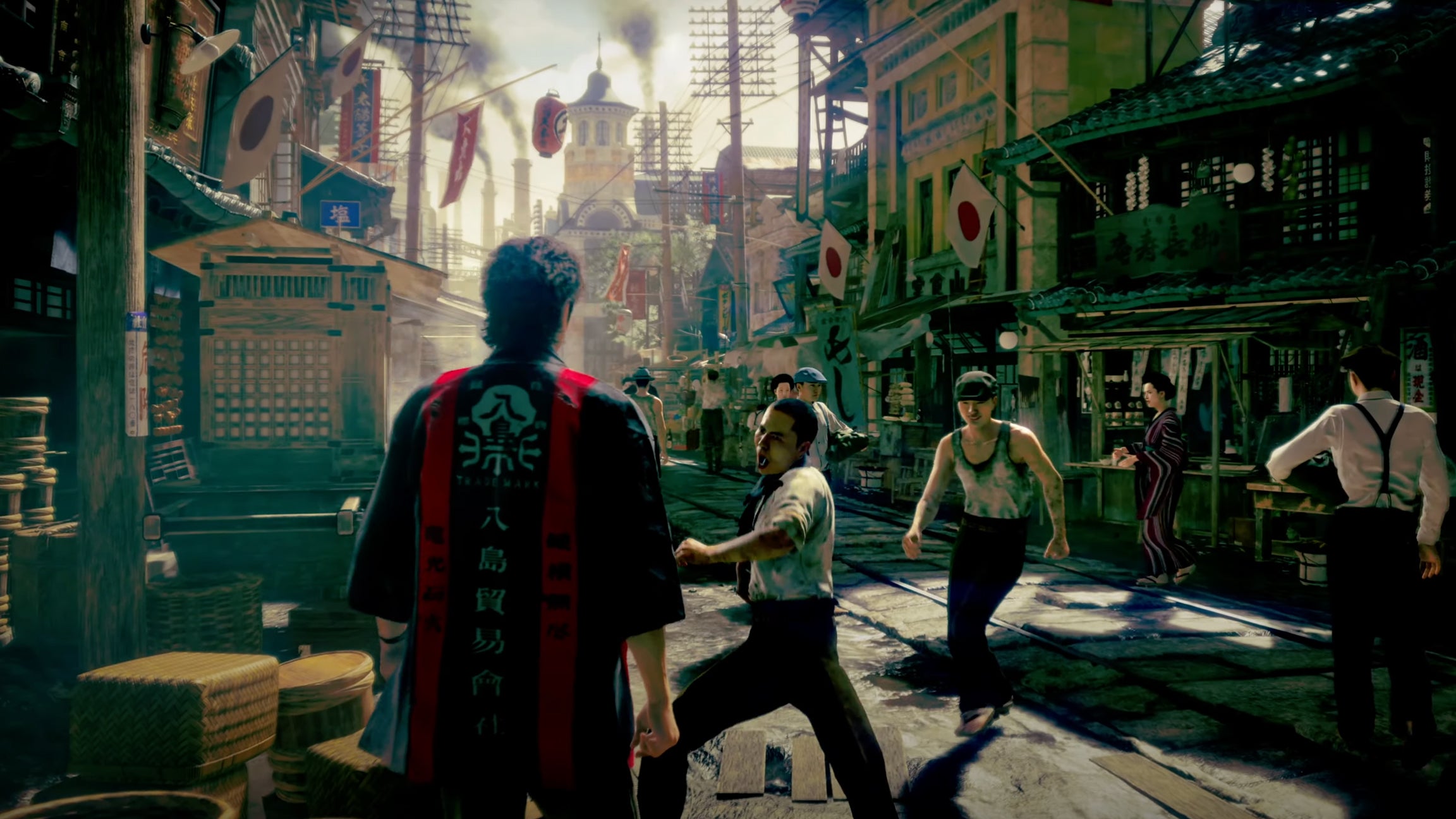 An enemy starts a fight with the main character in Project Century, an action game developed by the Yakuza makers set in Japan in 1915. - 16