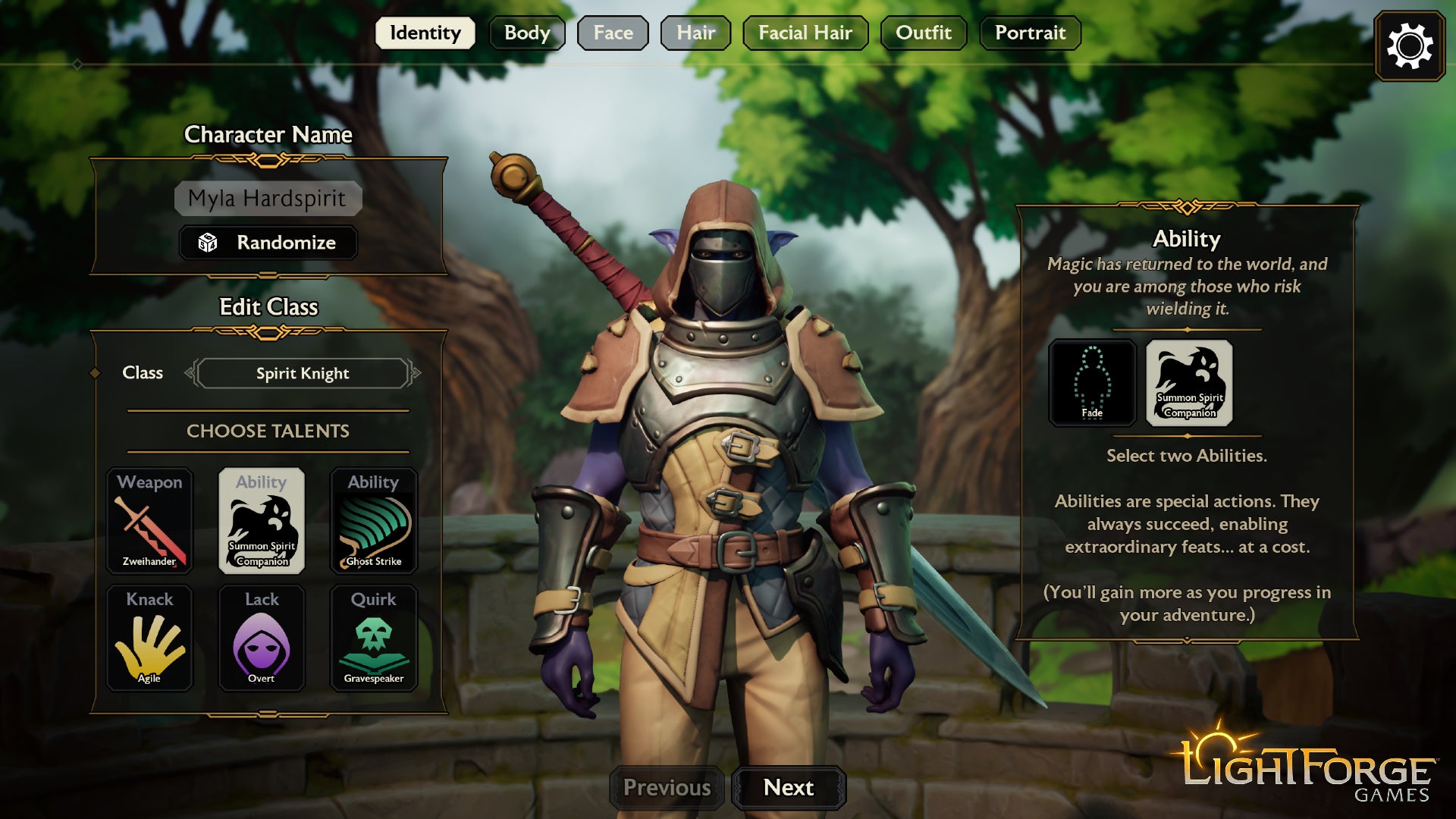 Creating a character in collaborative multiplayer RPG Project ORCS - 4