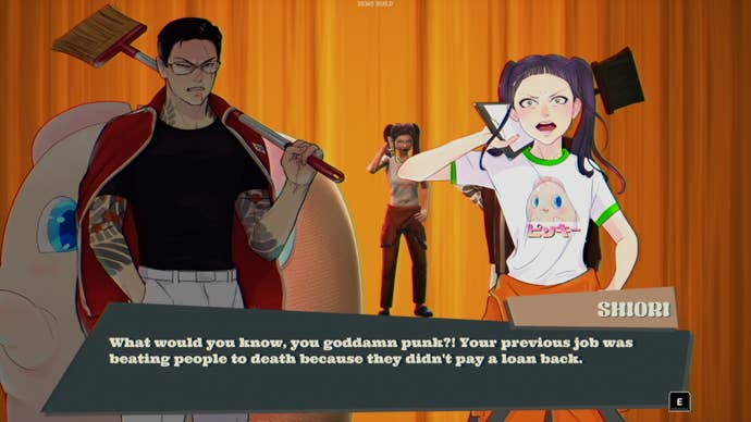 Michi being yelled at by Shiori in Promise Mascot Agency.