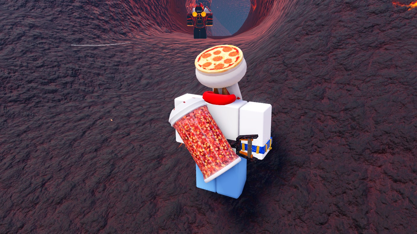 A character standing next to the Flame Priest in Prospecting. - 1